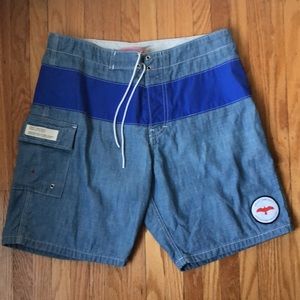 Apolis Chambray Swim Trunk/Boardshort, 32